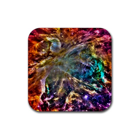 Colorful Cosmos Rubber Coaster (Square) from ArtsNow.com Front