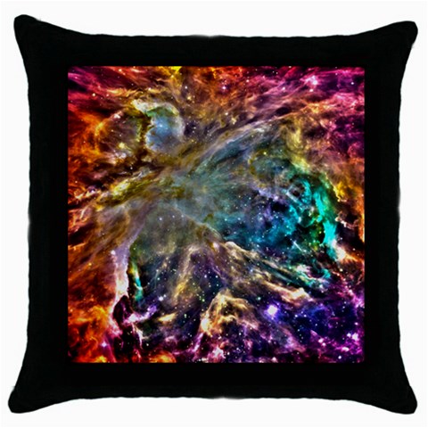 Colorful Cosmos Throw Pillow Case (Black) from ArtsNow.com Front