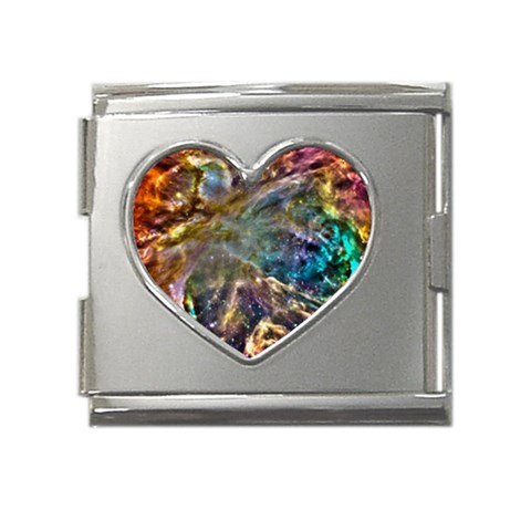 Colorful Cosmos Mega Link Heart Italian Charm (18mm) from ArtsNow.com Front