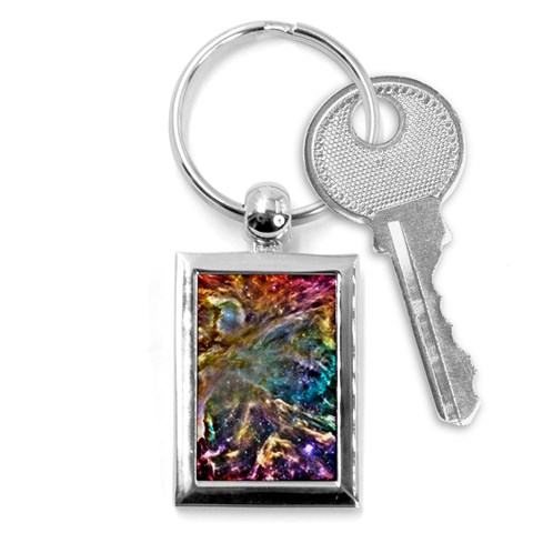 Colorful Cosmos Key Chain (Rectangle) from ArtsNow.com Front