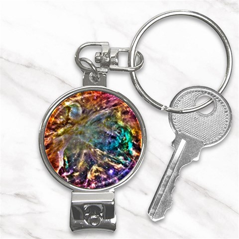 Colorful Cosmos Nail Clippers Key Chain from ArtsNow.com Front