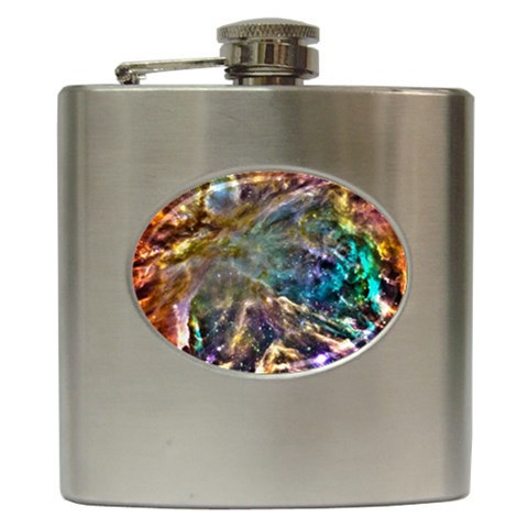 Colorful Cosmos Hip Flask (6 oz) from ArtsNow.com Front