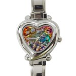 Colorful Cosmos Heart Italian Charm Watch