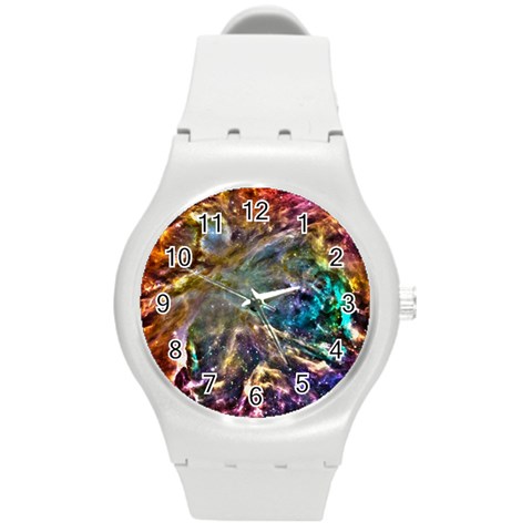 Colorful Cosmos Round Plastic Sport Watch Medium from ArtsNow.com Front