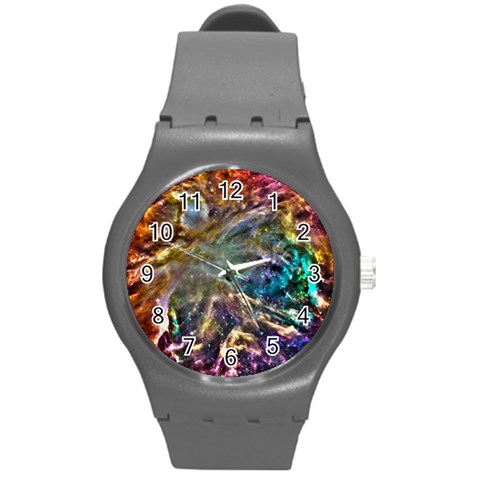 Colorful Cosmos Round Plastic Sport Watch Medium from ArtsNow.com Front