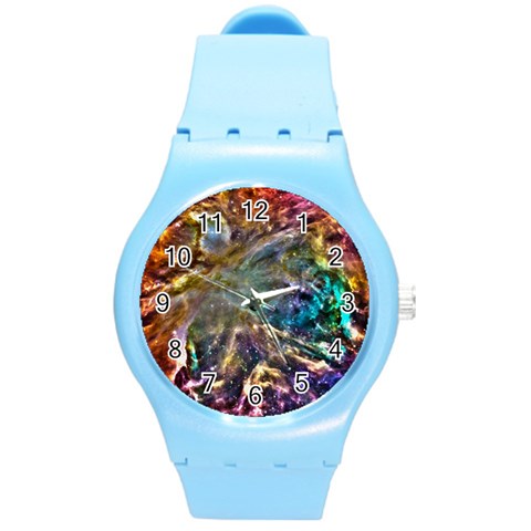 Colorful Cosmos Round Plastic Sport Watch Medium from ArtsNow.com Front