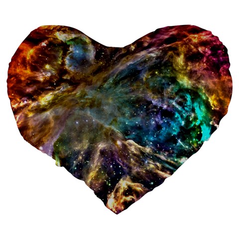 Colorful Cosmos 19  Premium Flano Heart Shape Cushion from ArtsNow.com Back