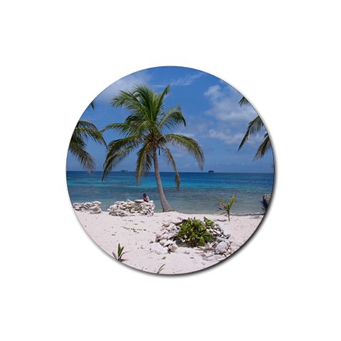 Exotic Beach Rubber Round Coaster (4 pack) from ArtsNow.com Front