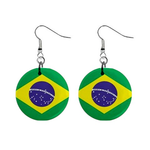 Brazil 1  Button Earrings from ArtsNow.com Front