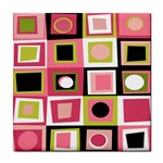 Pink squares ceramic wall tile / Tile Coaster / Tile trivet