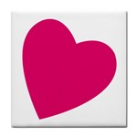 Hot pink heart ceramic wall tile / Tile Coaster / Tile trivet