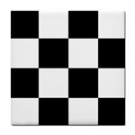 Black white squares ceramic wall tile / Tile Coaster / Tile trivet