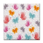 Color butterflies 1 ceramic wall tile / Tile Coaster / Tile trivet