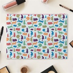 Blue Colorful Cats Silhouettes Pattern Cosmetic Bag (XL) from ArtsNow.com Back