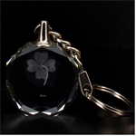  Clover 3D Engraving Circle Key Chain