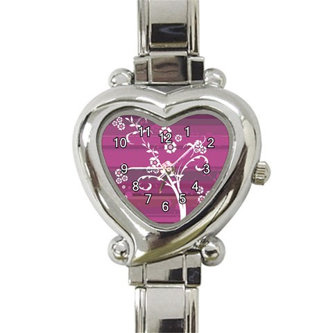 purplebg Heart Italian Charm Watch from ArtsNow.com Front