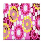 Pink polka dots ceramic wall tile / Tile Coaster / Tile trivet