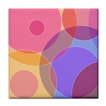 Pink circles ceramic wall tile / Tile Coaster / Tile trivet