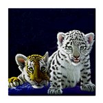 Tiger cubs ceramic wall tile / Tile Coaster / Tile trivet