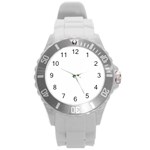 polka dots Flapper Round Plastic Sport Watch (L)