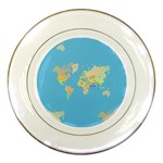 globe Map Porcelain Plate