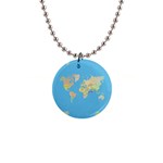 globe Map 1  Button Necklace