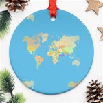 globe Map Round Ornament (Two Sides)