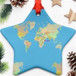 globe Map Star Ornament (Two Sides)