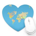 globe Map Heart Mousepad