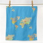 globe Map Face Towel