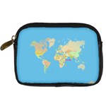 globe Map Digital Camera Leather Case