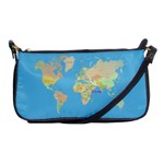 globe Map Shoulder Clutch Bag