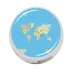 globe Map 4-Port USB Hub (One Side)