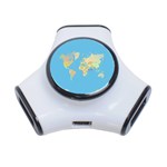 globe Map 3-Port USB Hub