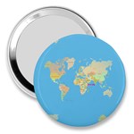 globe Map 3  Handbag Mirror