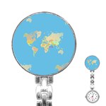 globe Map Stainless Steel Nurses Watch