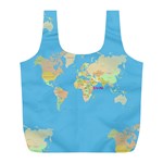 globe Map Full Print Recycle Bag (L)