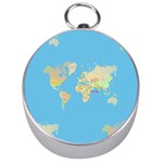 globe Map Silver Compass