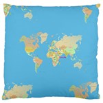 globe Map Large Flano Cushion Case (One Side)