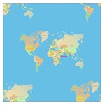 globe Map Large Satin Scarf (Square)