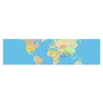 globe Map Satin Scarf (Oblong)