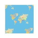 globe Map Small Satin Scarf (Square)