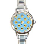 sunglasses Emoji Round Italian Charm Watch