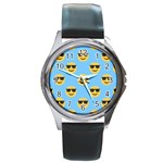 sunglasses Emoji Round Metal Watch