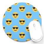 sunglasses Emoji Round Mousepad