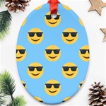 sunglasses Emoji Ornament (Oval)