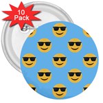 sunglasses Emoji 3  Button (10 pack)