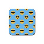 sunglasses Emoji Rubber Coaster (Square)