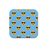 sunglasses Emoji Rubber Square Coaster (4 pack)