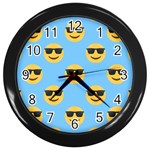 sunglasses Emoji Wall Clock (Black)